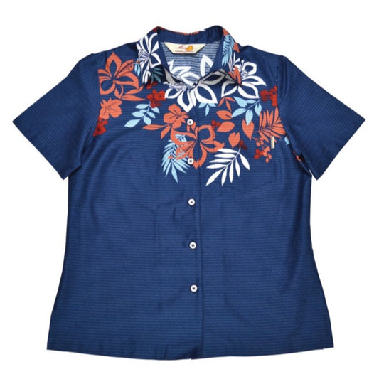 レンタルかりゆしウェア Ladies' フラワーショール ネイビー 【結婚式 ブライズメイド アッシャー レンタル】