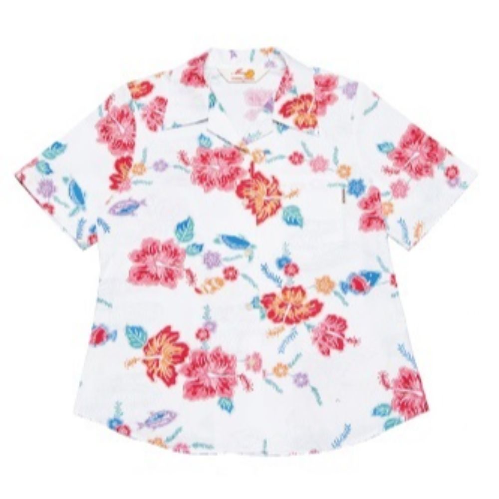 レンタルかりゆしウェア Ladies' ちゅら島紅型 アイボリー 【結婚式 ブライズメイド アッシャー レンタル】