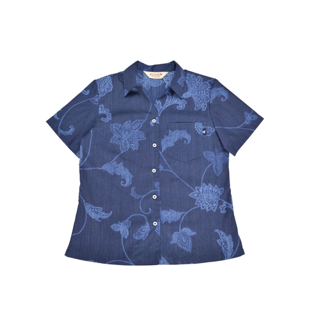 レンタルかりゆしウェア Ladies' レースハイビ ネイビー 【結婚式 ブライズメイド アッシャー レンタル】