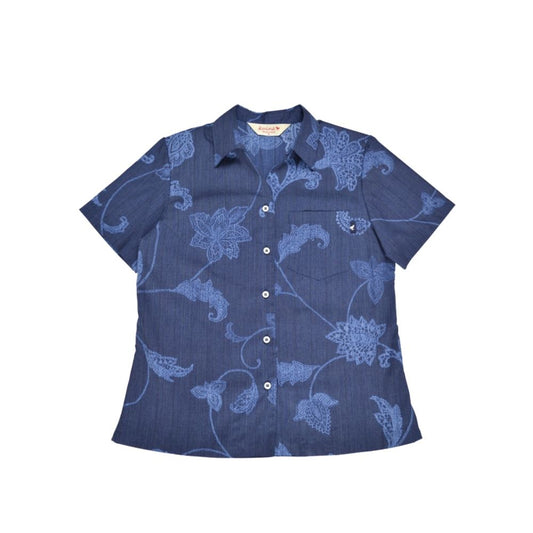 レンタルかりゆしウェア Ladies' レースハイビ ネイビー 【結婚式 ブライズメイド アッシャー レンタル】