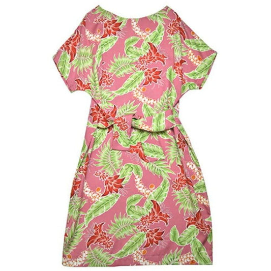 レンタルかりゆしウェア ワンピース デイゴ月桃 ピンク 【結婚式 ブライズメイド アッシャー レンタル】