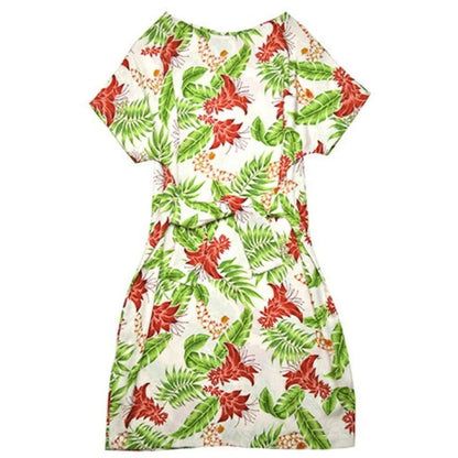 レンタルかりゆしウェア ワンピース デイゴ月桃 ホワイト 【結婚式 ブライズメイド アッシャー レンタル】