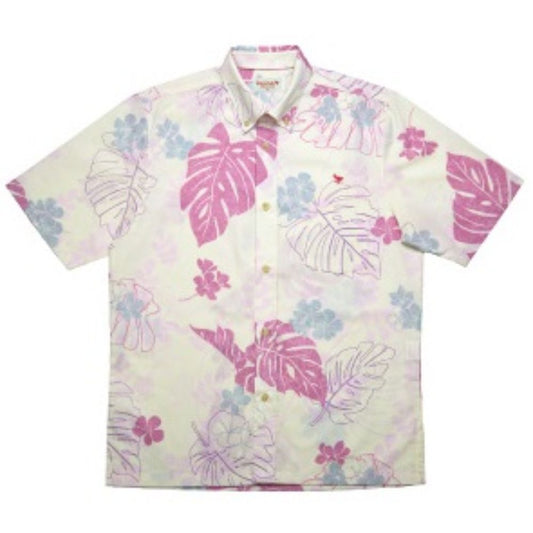 レンタルかりゆしウェア Men's シャーベットモンステラ オフピンク 【結婚式 ブライズメイド アッシャー レンタル】