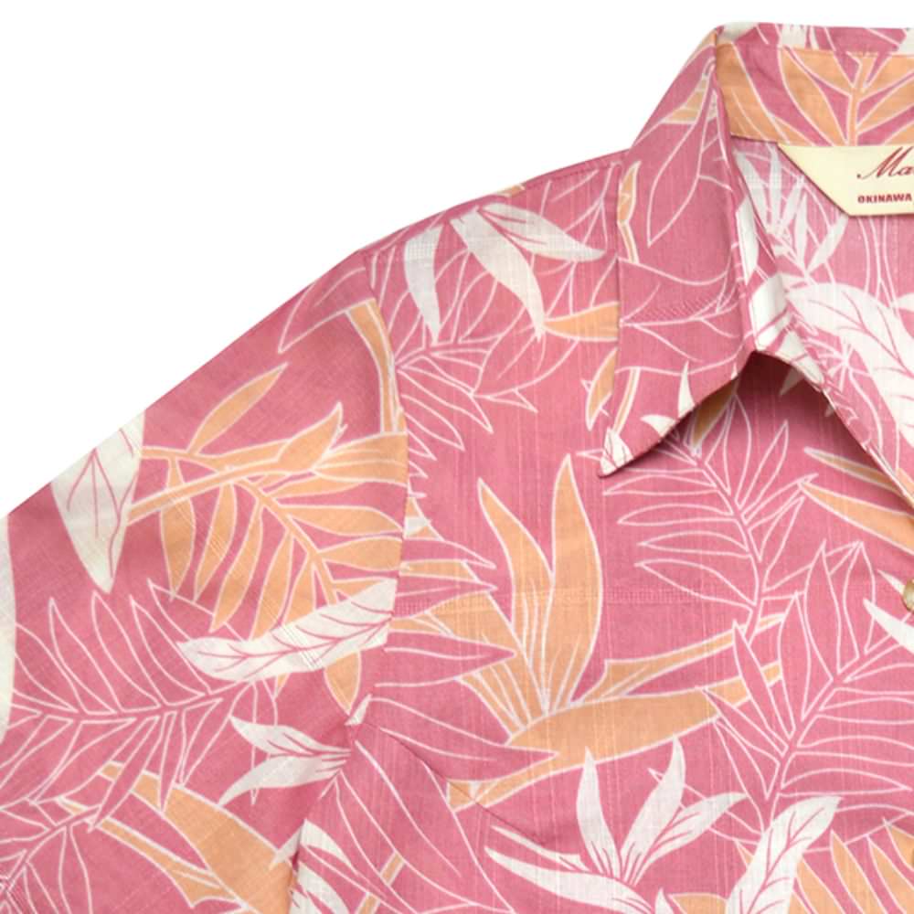 レンタルかりゆしウェア Ladies' シダストレーチア総柄 ピンク 【結婚式 ブライズメイド アッシャー レンタル】