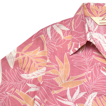 レンタルかりゆしウェア Ladies' シダストレーチア総柄 ピンク 【結婚式 ブライズメイド アッシャー レンタル】