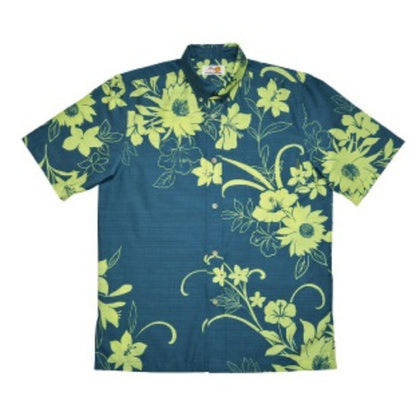 レンタルかりゆしウェア Men's シルエットフラワー ネイビー 【結婚式 ブライズメイド アッシャー レンタル】