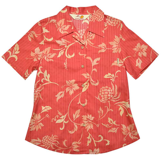 レンタルかりゆしウェア Ladies' トライバルアダンハイビ オレンジ 【結婚式 ブライズメイド アッシャー レンタル】