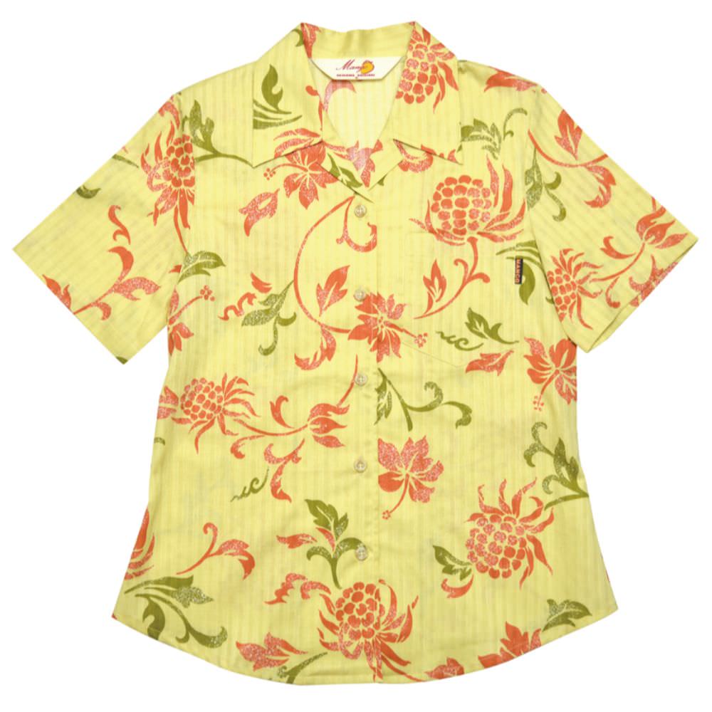 レンタルかりゆしウェア Ladies' トライバルアダンハイビ イエロー 【結婚式 ブライズメイド アッシャー レンタル】