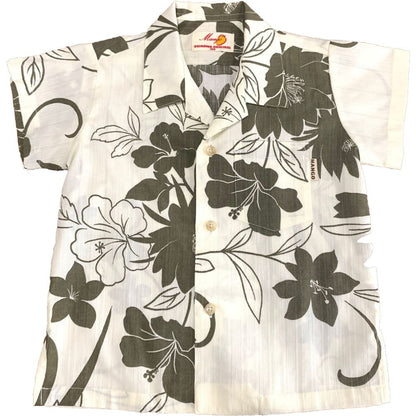 レンタルかりゆしウェア kid’s シルエットフラワー アイボリー 100cm 【結婚式 ブライズメイド アッシャー レンタル】