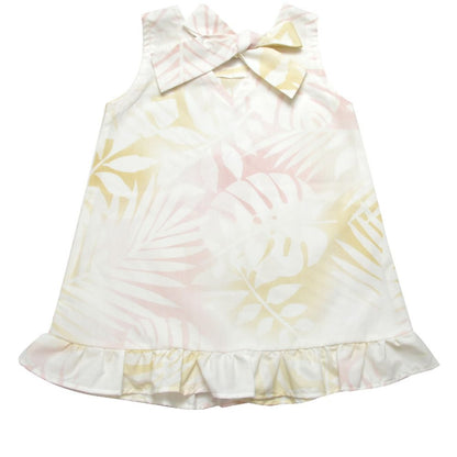 レンタルかりゆしウェア kid’s バケーションリーフ ピンク 110cm ワンピース 【結婚式 ブライズメイド アッシャー レンタル】