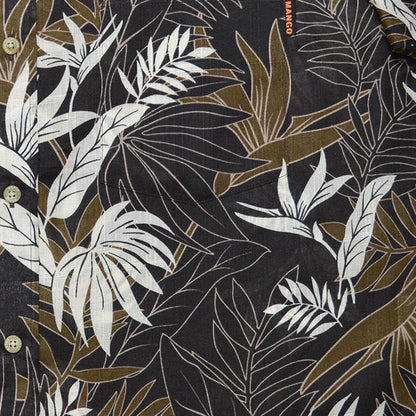 レンタルかりゆしウェア Men's スシダストレーチア総柄 チャコール 【結婚式 ブライズメイド アッシャー レンタル】