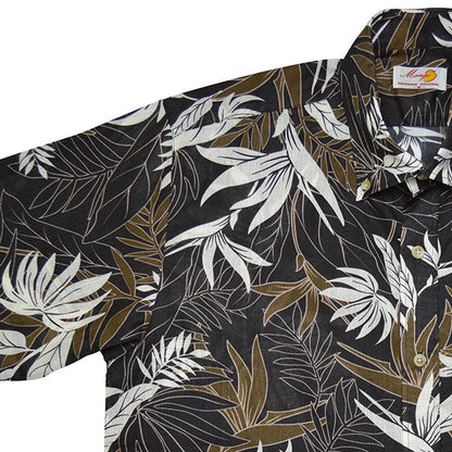 レンタルかりゆしウェア Men's スシダストレーチア総柄 チャコール 【結婚式 ブライズメイド アッシャー レンタル】