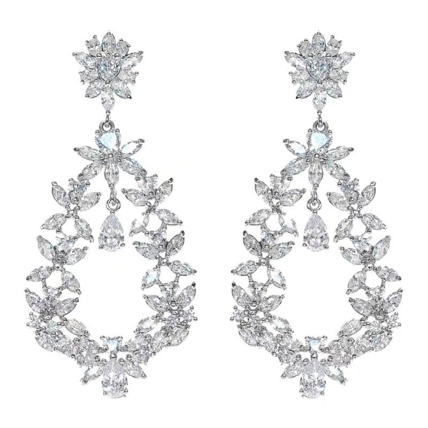 【ピアス・イヤリング】Dahlia Crystal ウェディング ブライダルアクセサリー ピアス / イヤリング [ AM-103 ]【結婚式 ピアス イヤリング】