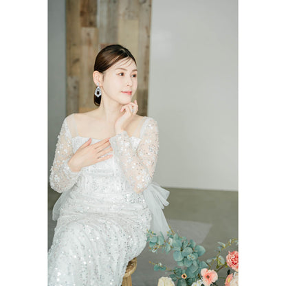 【ピアス・イヤリング】Dahlia Crystal ウェディング ブライダルアクセサリー ピアス / イヤリング [ AM-103 ]【結婚式 ピアス イヤリング】