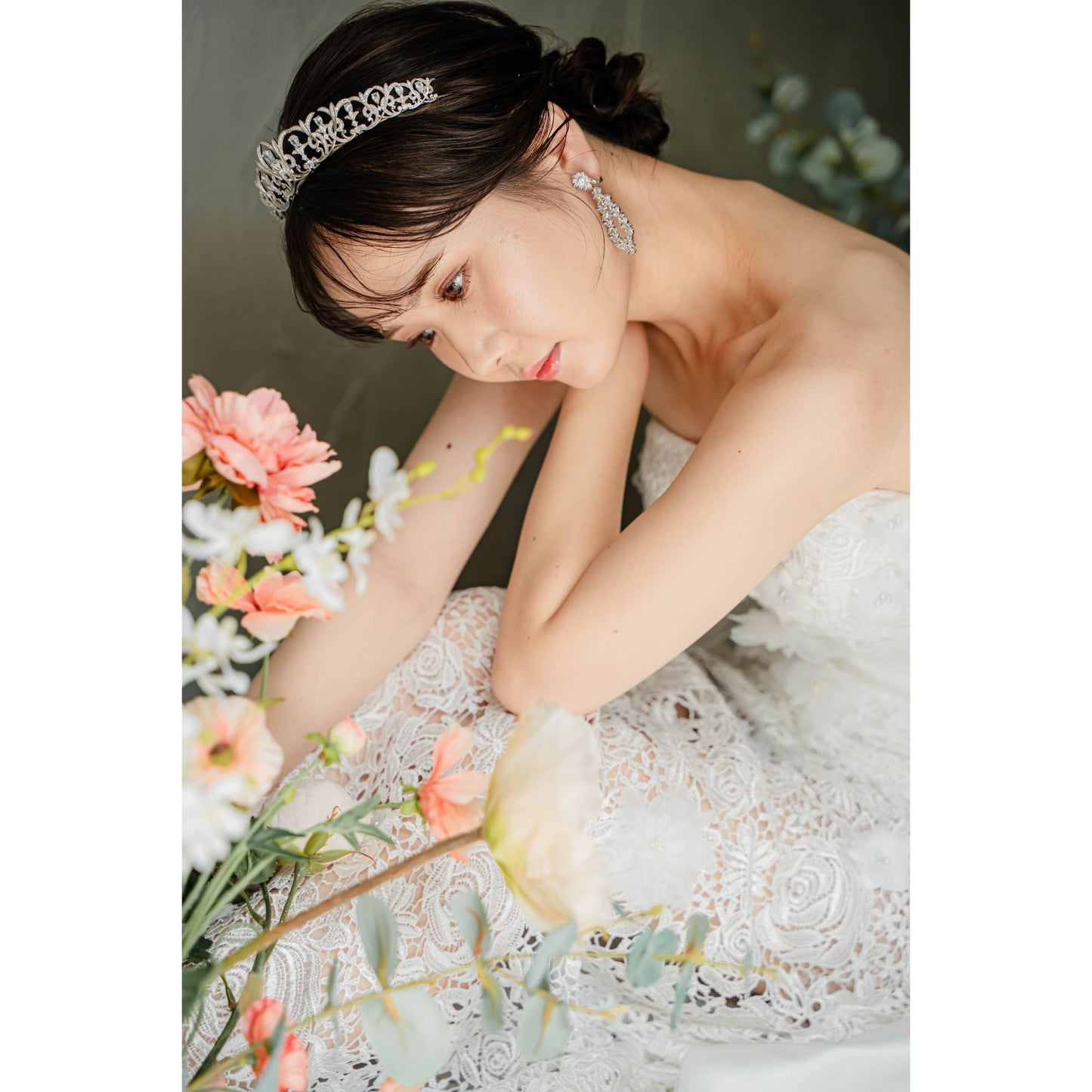 【ピアス・イヤリング】Dahlia Crystal ウェディング ブライダルアクセサリー ピアス / イヤリング [ AM-103 ]【結婚式 ピアス イヤリング】