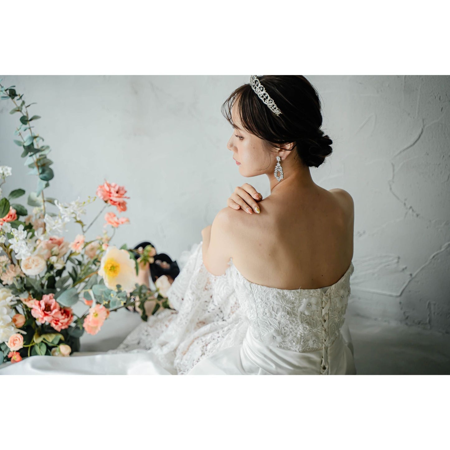 【ピアス・イヤリング】Dahlia Crystal ウェディング ブライダルアクセサリー ピアス / イヤリング [ AM-103 ]【結婚式 ピアス イヤリング】