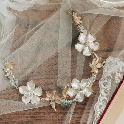 【ヘッドドレス】Silas flower ヘッドドレス ウェディング ブライダルアクセサリー [ AM-106 ]【結婚式 ヘアアクセサリー】