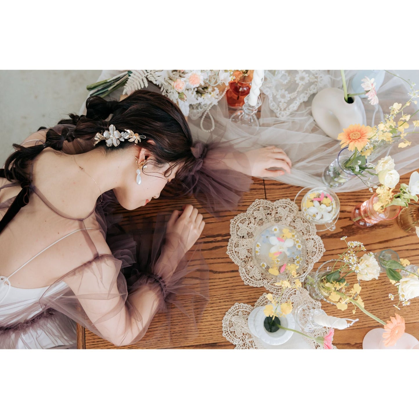 【ヘッドドレス】Silas flower ヘッドドレス ウェディング ブライダルアクセサリー [ AM-106 ]【結婚式 ヘアアクセサリー】