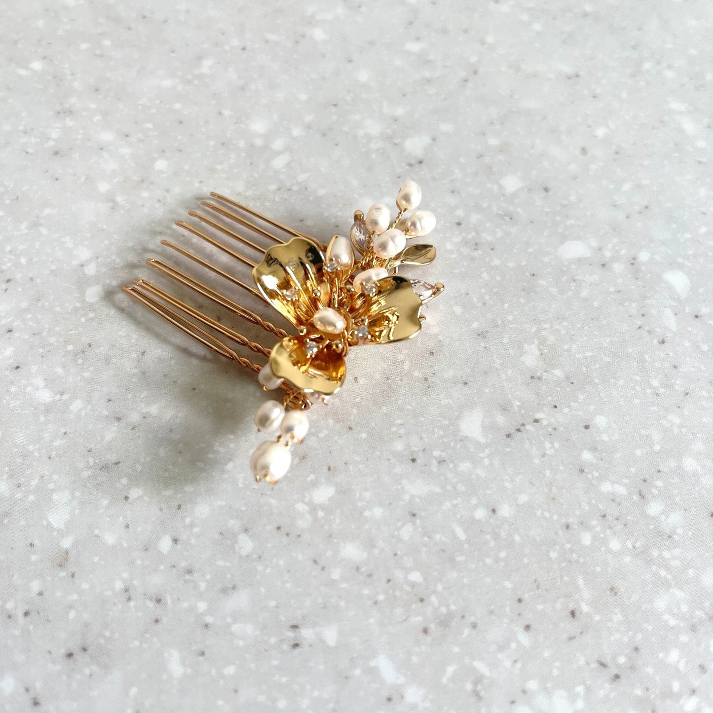 【ヘッドドレス】Elsie flower 2本セット ヘッドドレス ウェディング ブライダルアクセサリー [ AM-109 ]【結婚式 ヘアアクセサリー】