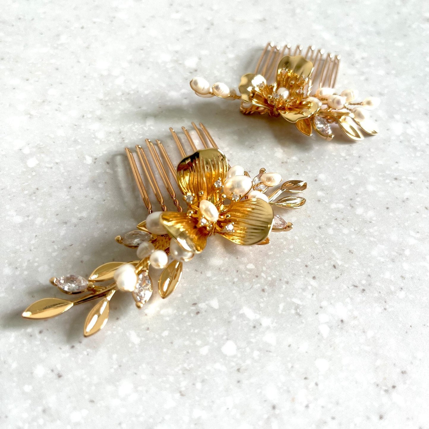 【ヘッドドレス】Elsie flower 2本セット ヘッドドレス ウェディング ブライダルアクセサリー [ AM-109 ]【結婚式 ヘアアクセサリー】