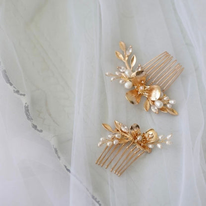 【ヘッドドレス】Elsie flower 2本セット ヘッドドレス ウェディング ブライダルアクセサリー [ AM-109 ]【結婚式 ヘアアクセサリー】