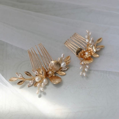 【ヘッドドレス】Elsie flower 2本セット ヘッドドレス ウェディング ブライダルアクセサリー [ AM-109 ]【結婚式 ヘアアクセサリー】