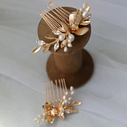 【ヘッドドレス】Elsie flower 2本セット ヘッドドレス ウェディング ブライダルアクセサリー [ AM-109 ]【結婚式 ヘアアクセサリー】