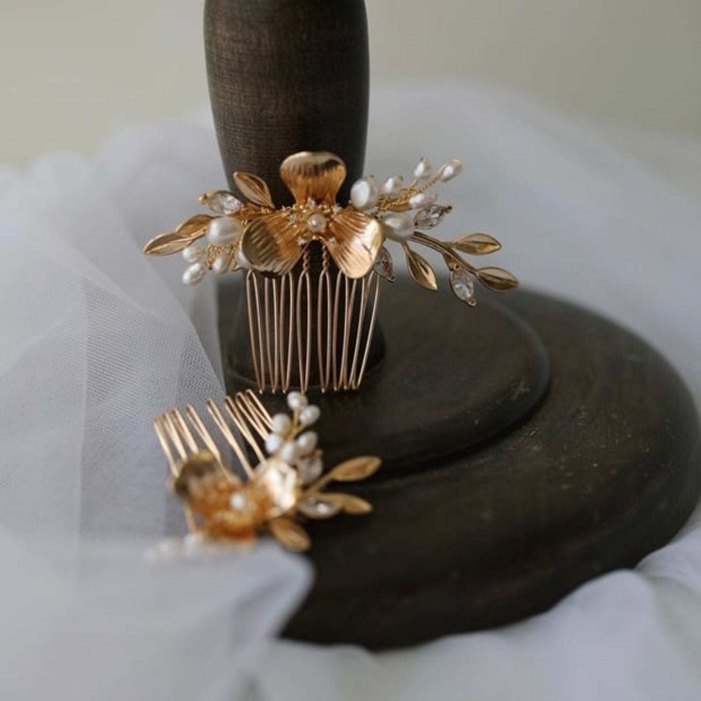 【ヘッドドレス】Elsie flower 2本セット ヘッドドレス ウェディング ブライダルアクセサリー [ AM-109 ]【結婚式 ヘアアクセサリー】