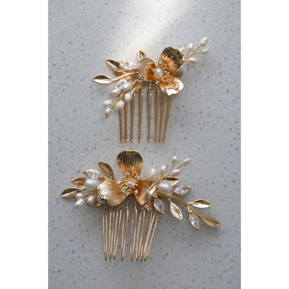 【ヘッドドレス】Elsie flower 2本セット ヘッドドレス ウェディング ブライダルアクセサリー [ AM-109 ]【結婚式 ヘアアクセサリー】