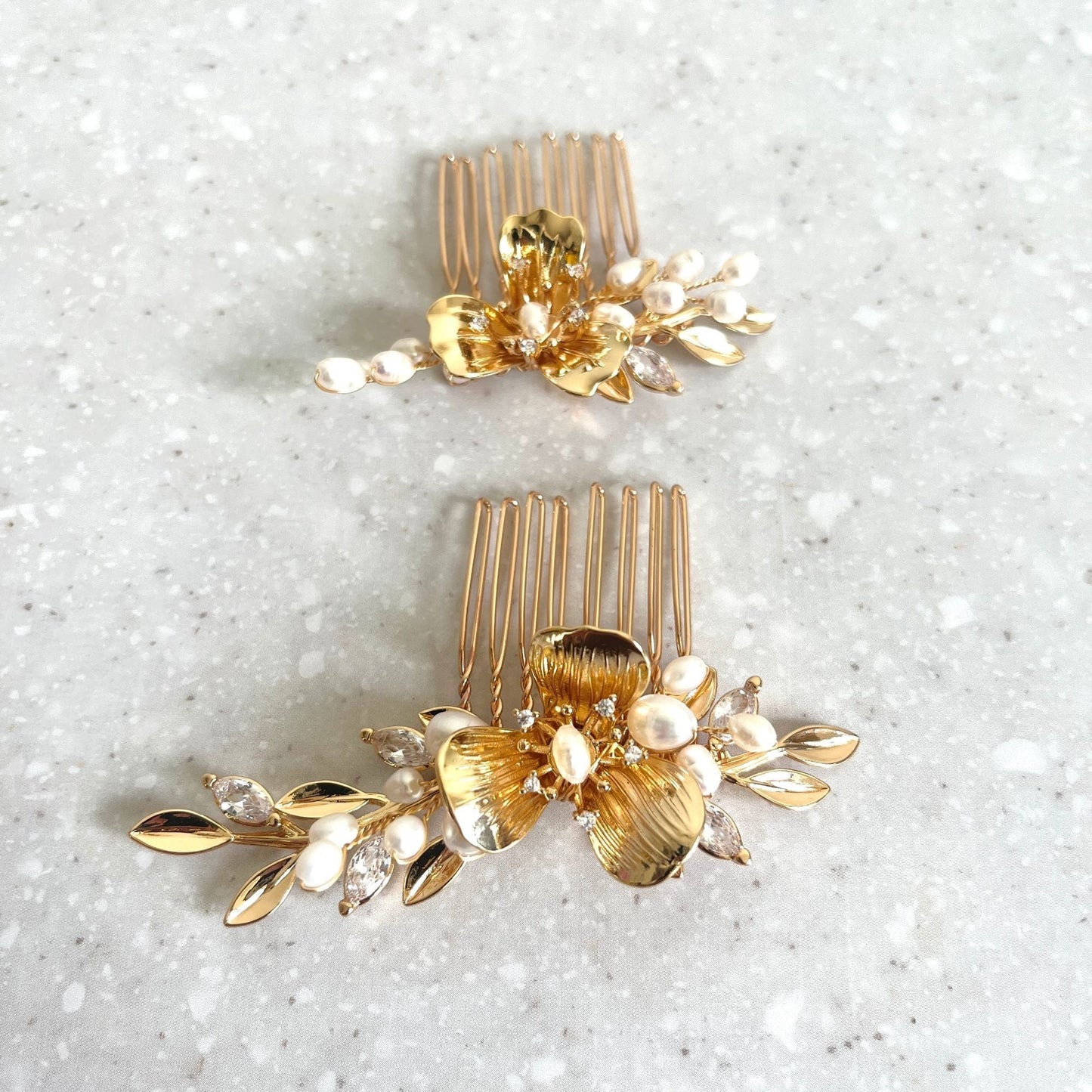 【ヘッドドレス】Elsie flower 2本セット ヘッドドレス ウェディング ブライダルアクセサリー [ AM-109 ]【結婚式 ヘアアクセサリー】