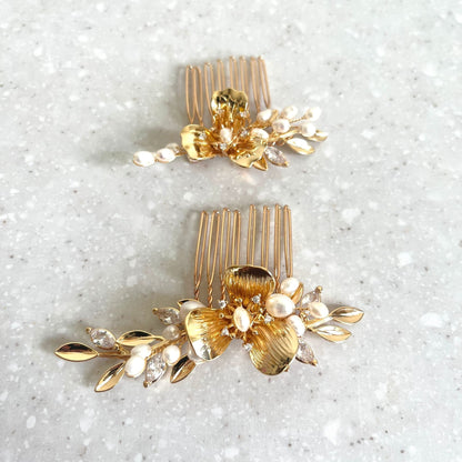 【ヘッドドレス】Elsie flower 2本セット ヘッドドレス ウェディング ブライダルアクセサリー [ AM-109 ]【結婚式 ヘアアクセサリー】