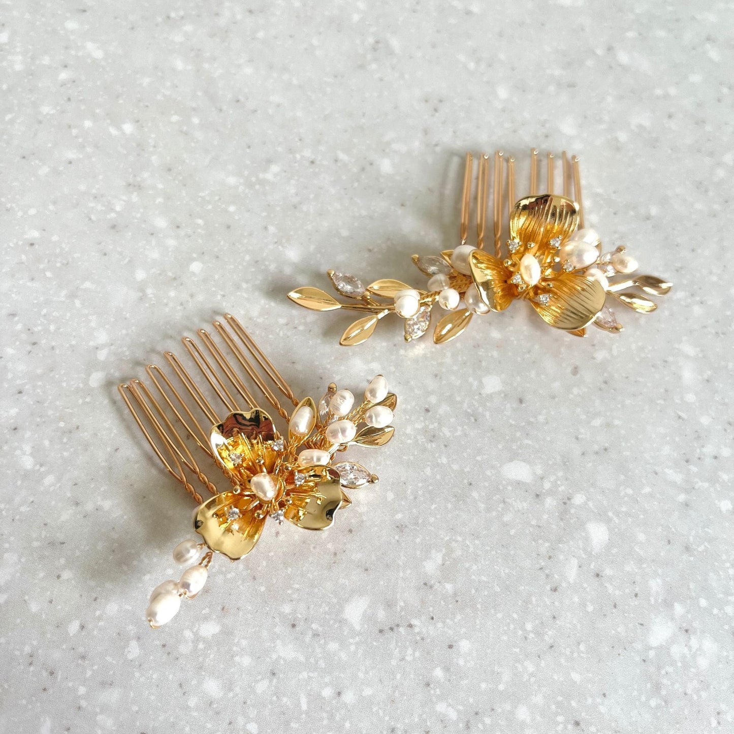 【ヘッドドレス】Elsie flower 2本セット ヘッドドレス ウェディング ブライダルアクセサリー [ AM-109 ]【結婚式 ヘアアクセサリー】