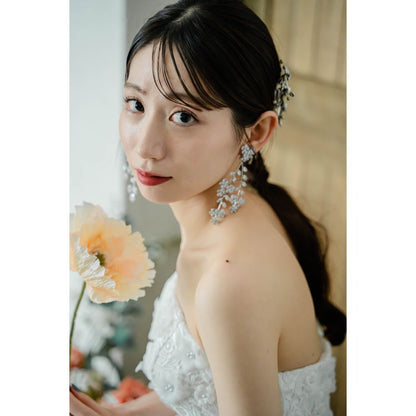 Millie flower ウェディングアクセサリー ブライダル ピアス / イヤリング [ AM-110 ]【結婚式 ピアス イヤリング】
