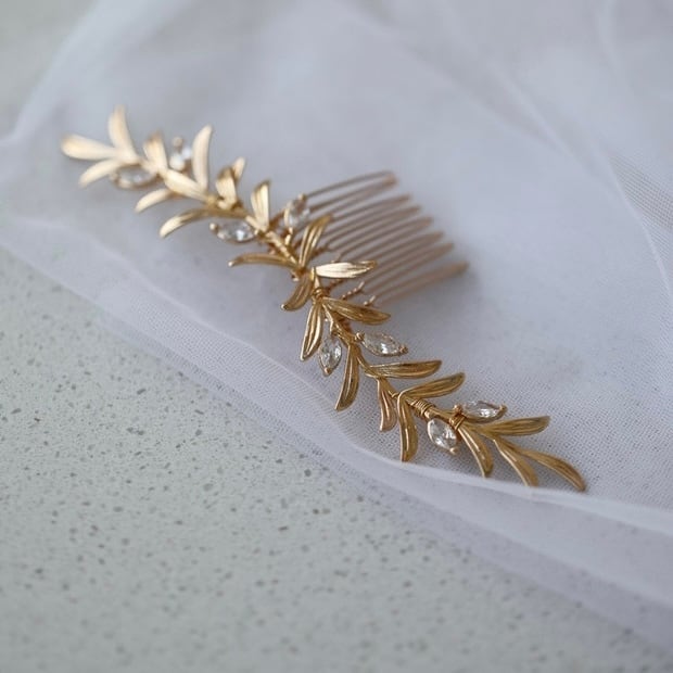 【ヘッドドレス】Asher leaf ヘッドドレス ウェディング ブライダルアクセサリー [ AM-114 ]【結婚式 ヘアアクセサリー】