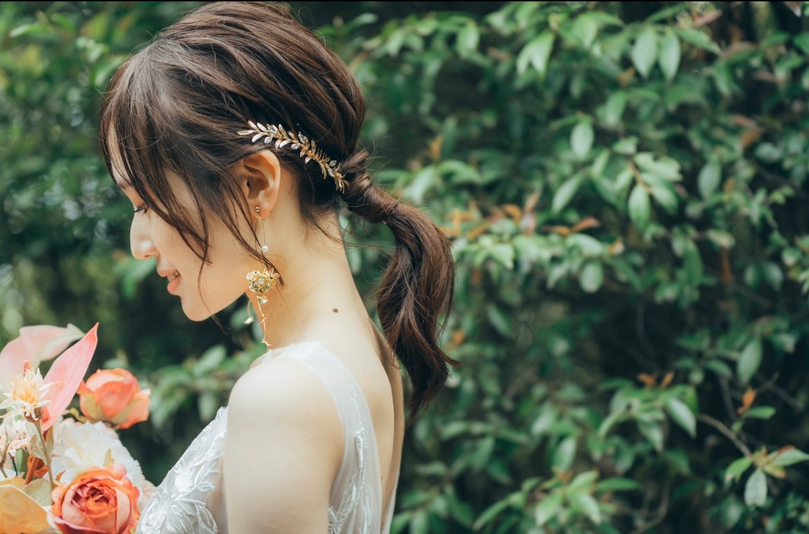 【ヘッドドレス】Asher leaf ヘッドドレス ウェディング ブライダルアクセサリー [ AM-114 ]【結婚式 ヘアアクセサリー】