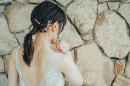 【ヘッドドレス】Asher leaf ヘッドドレス ウェディング ブライダルアクセサリー [ AM-114 ]【結婚式 ヘアアクセサリー】