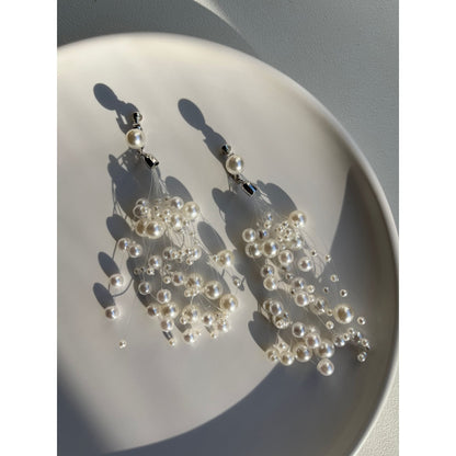 【ピアス・イヤリング】Nevaeh perl ウェディング ブライダルアクセサリー ピアス / イヤリング [ AM-115 ]【結婚式 ピアス イヤリング】