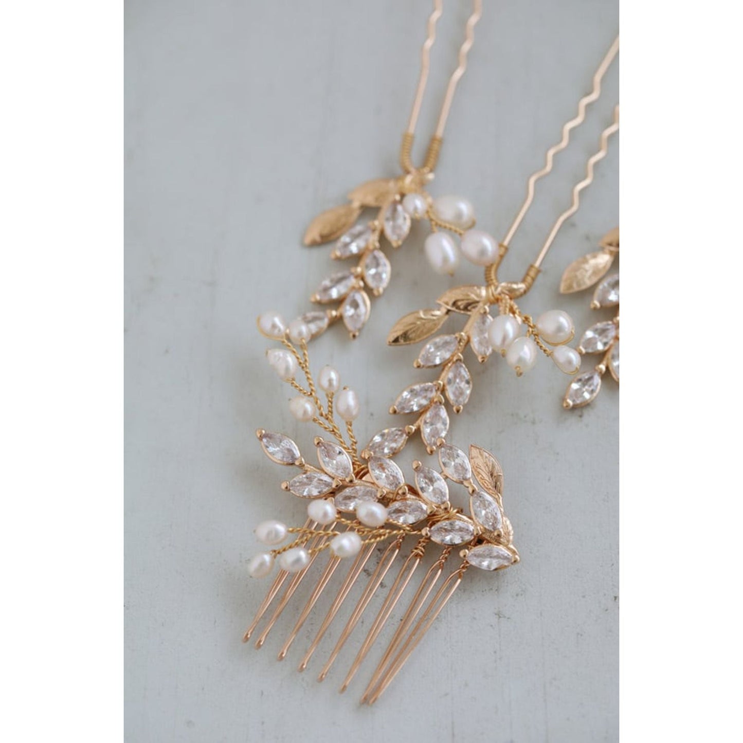 【ヘッドドレス】Louis leaf 5点セット ヘッドドレス ウェディング ブライダルアクセサリー [ AM-116 ]【結婚式 ヘアアクセサリー】