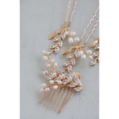 【ヘッドドレス】Louis leaf 5点セット ヘッドドレス ウェディング ブライダルアクセサリー [ AM-116 ]【結婚式 ヘアアクセサリー】