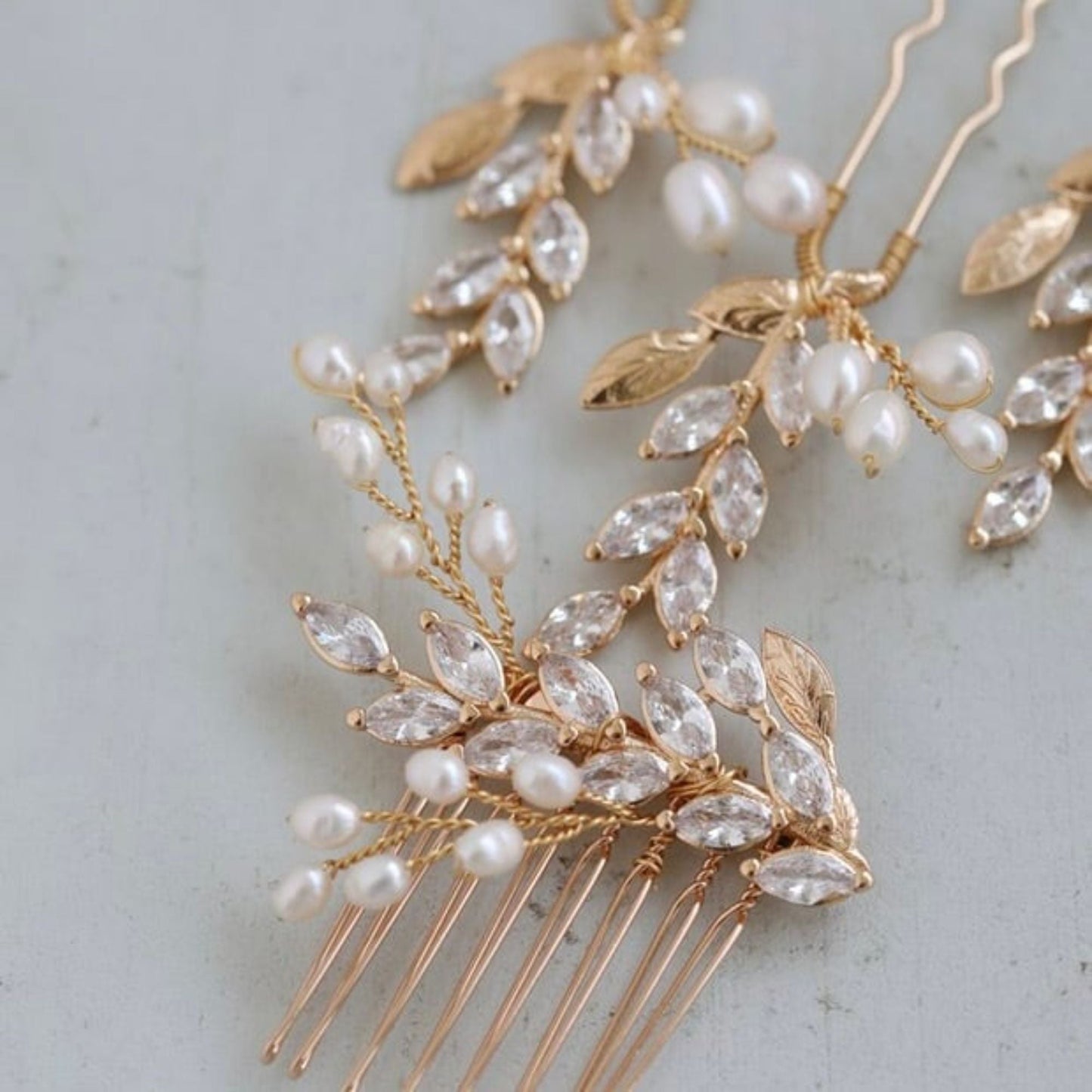 【ヘッドドレス】Louis leaf 5点セット ヘッドドレス ウェディング ブライダルアクセサリー [ AM-116 ]【結婚式 ヘアアクセサリー】