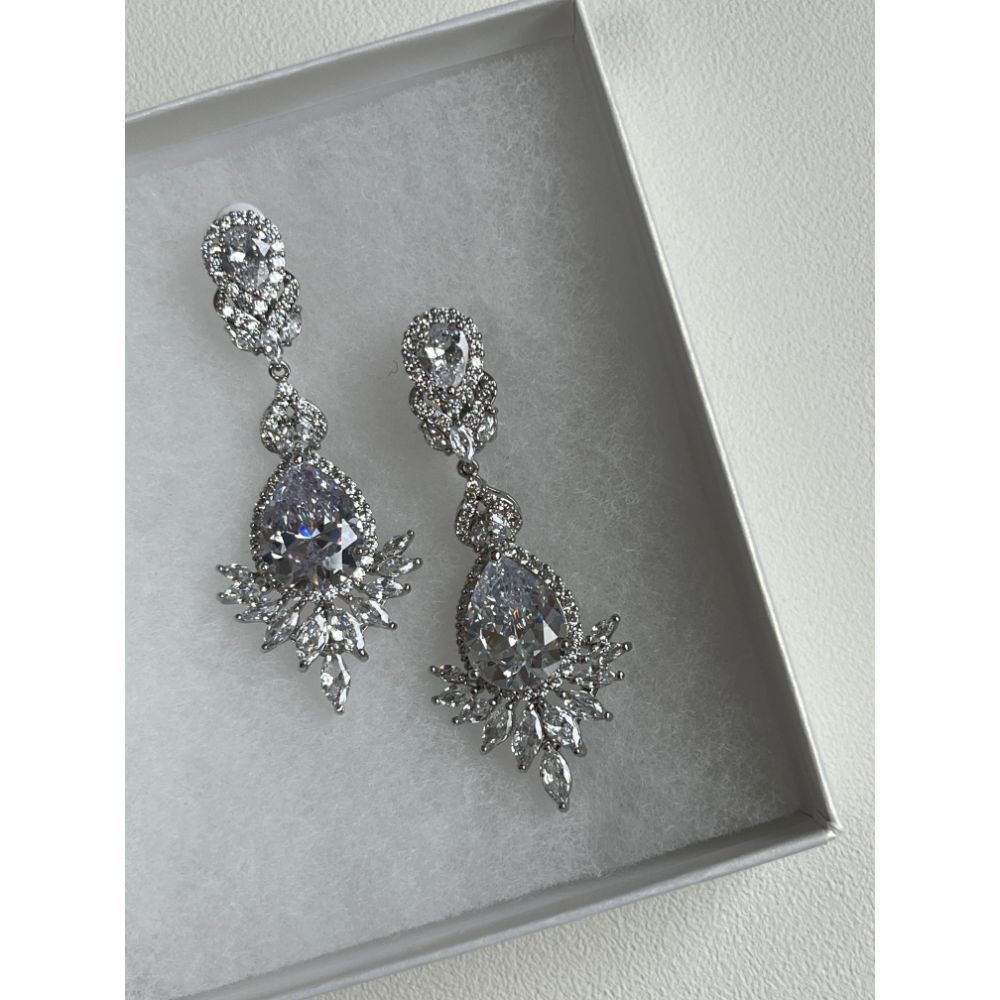 Florence drop ウェディング ブライダルアクセサリー イヤリング [ AM-128 ]【結婚式 ピアス イヤリング】