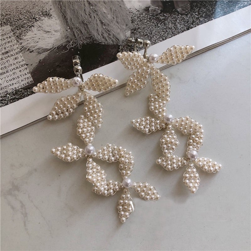 【ピアス・イヤリング】Elizabeth flower ウェディング ブライダルアクセサリー ピアス/ イヤリング [ AM-133 ]【結婚式 ピアス イヤリング】