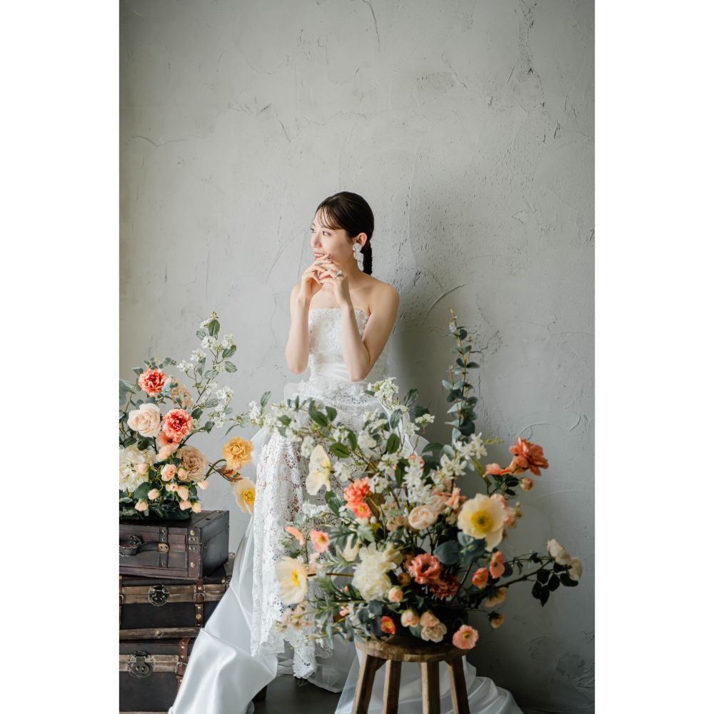 Evelyn flower ウェディング ブライダルアクセサリー ピアス/ イヤリング [ AM-135 ]【結婚式 ピアス イヤリング】