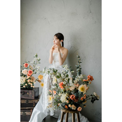 Evelyn flower ウェディング ブライダルアクセサリー ピアス/ イヤリング [ AM-135 ]【結婚式 ピアス イヤリング】