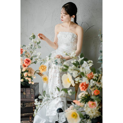 Evelyn flower ウェディング ブライダルアクセサリー ピアス/ イヤリング [ AM-135 ]【結婚式 ピアス イヤリング】