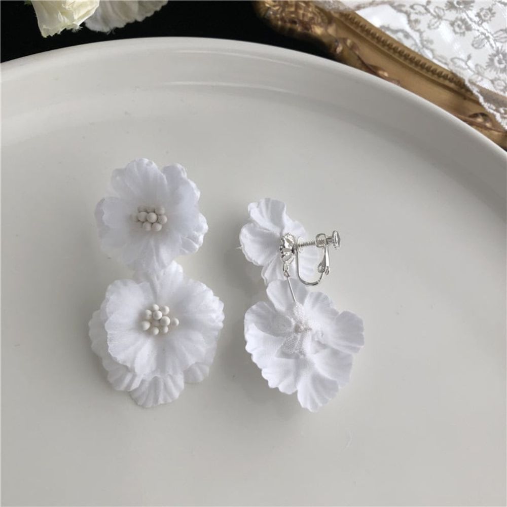 Evelyn flower ウェディング ブライダルアクセサリー ピアス/ イヤリング [ AM-135 ]【結婚式 ピアス イヤリング】