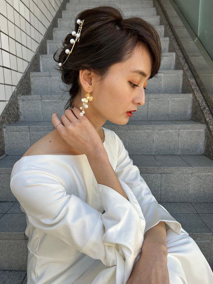 【ヘッドドレス】Kinsley perl ブライダルアクセサリー ヘッドドレス 【結婚式　ヘアアクセサリー】