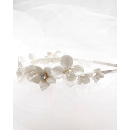 【ヘッドドレス】Selena セレーナ フラワーカチューシャ ブライダルアクセサリー ウェディング [ AM-167 ]【結婚式 ヘアアクセサリー】