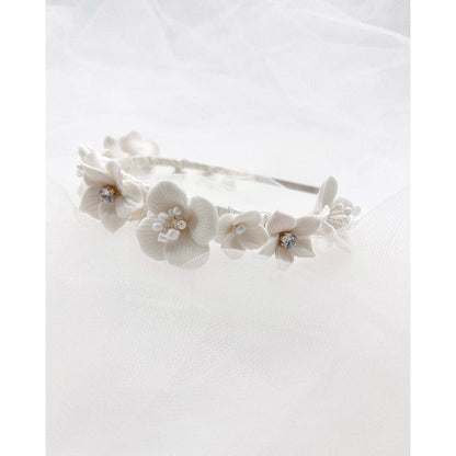 【ヘッドドレス】Selena セレーナ フラワーカチューシャ ブライダルアクセサリー ウェディング [ AM-167 ]【結婚式 ヘアアクセサリー】