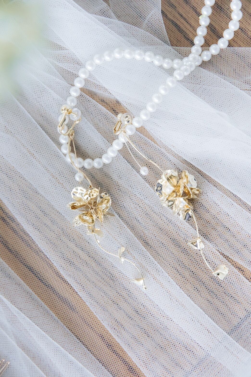 結婚式　ウェディング　イヤリング cocone ウェディング ブライダルアクセサリー イヤリング [ AM-174